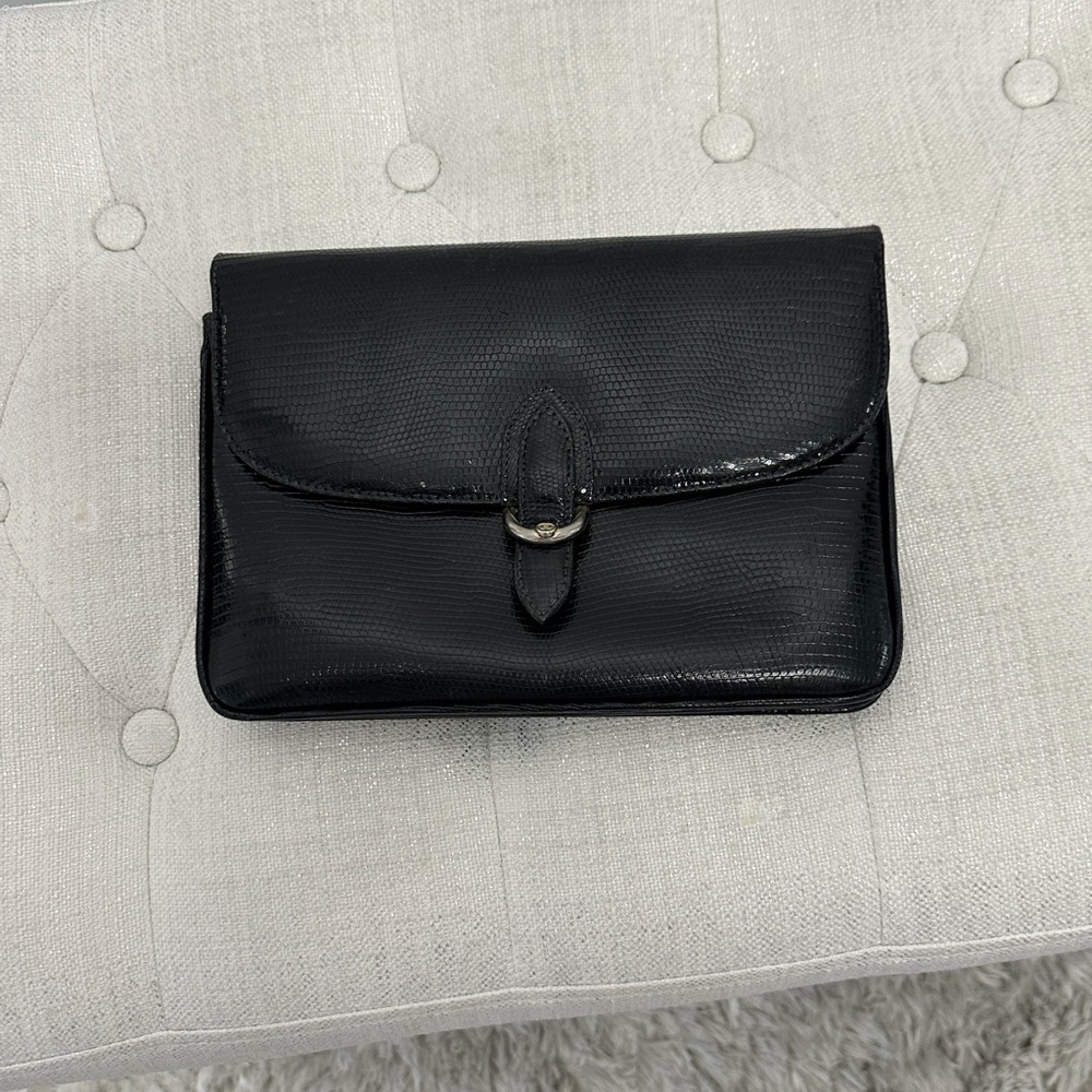 Gucci Vintage Black Lizard Clutch